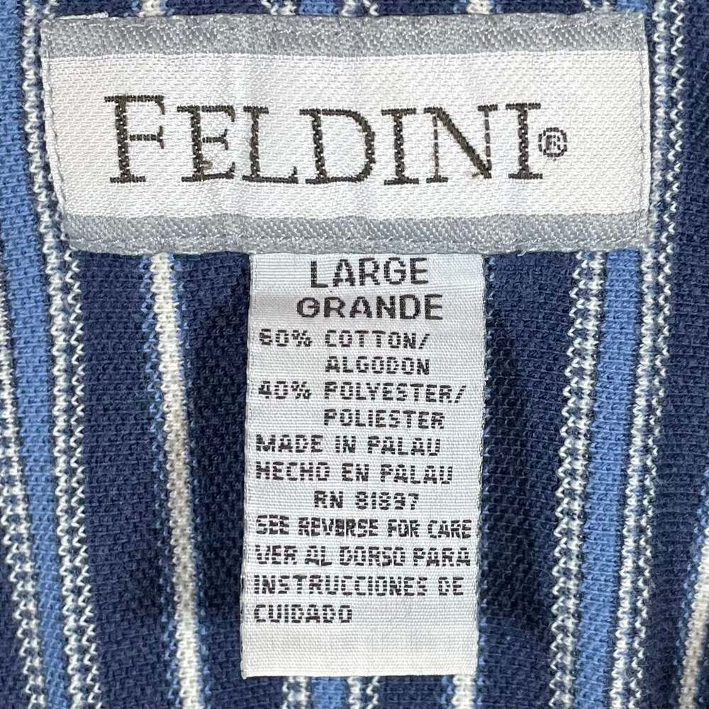 Feldini Vintage 90s Striped Short Sleeve Polo Shirt - Picture 4 of 5